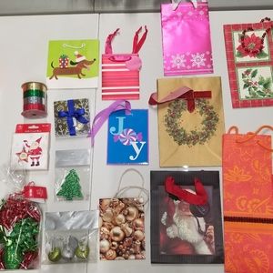 Assortment of Holiday Bags, Boxes, Bows, Tags